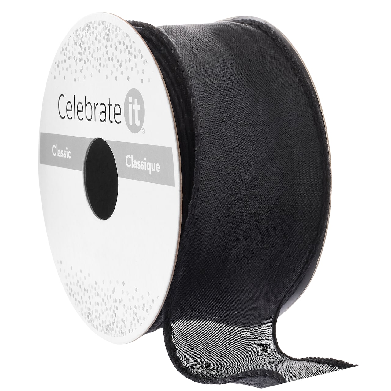 1.5" x 3yd. Organza Solid Black Ribbon by Celebrate It™ Classic